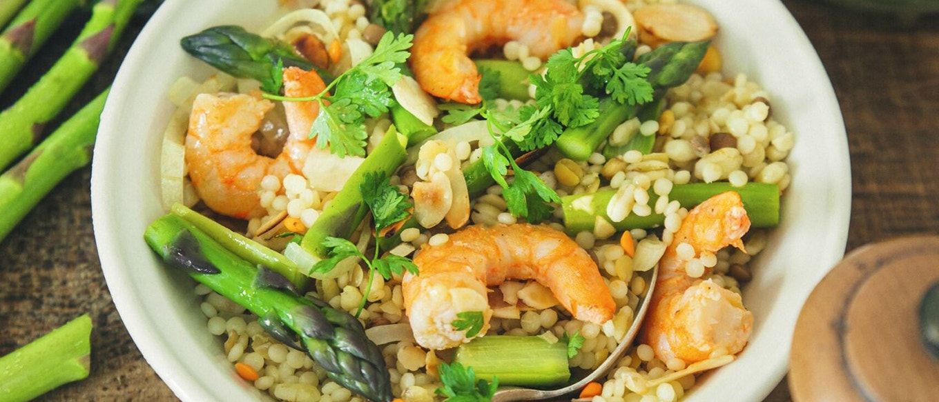 PILAF DE CÉRÉALES ET LENTILLES EBLY® AUX CREVETTES ET AUX AS
