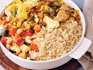 Couscous en perles au poulet oignons et raisins secs