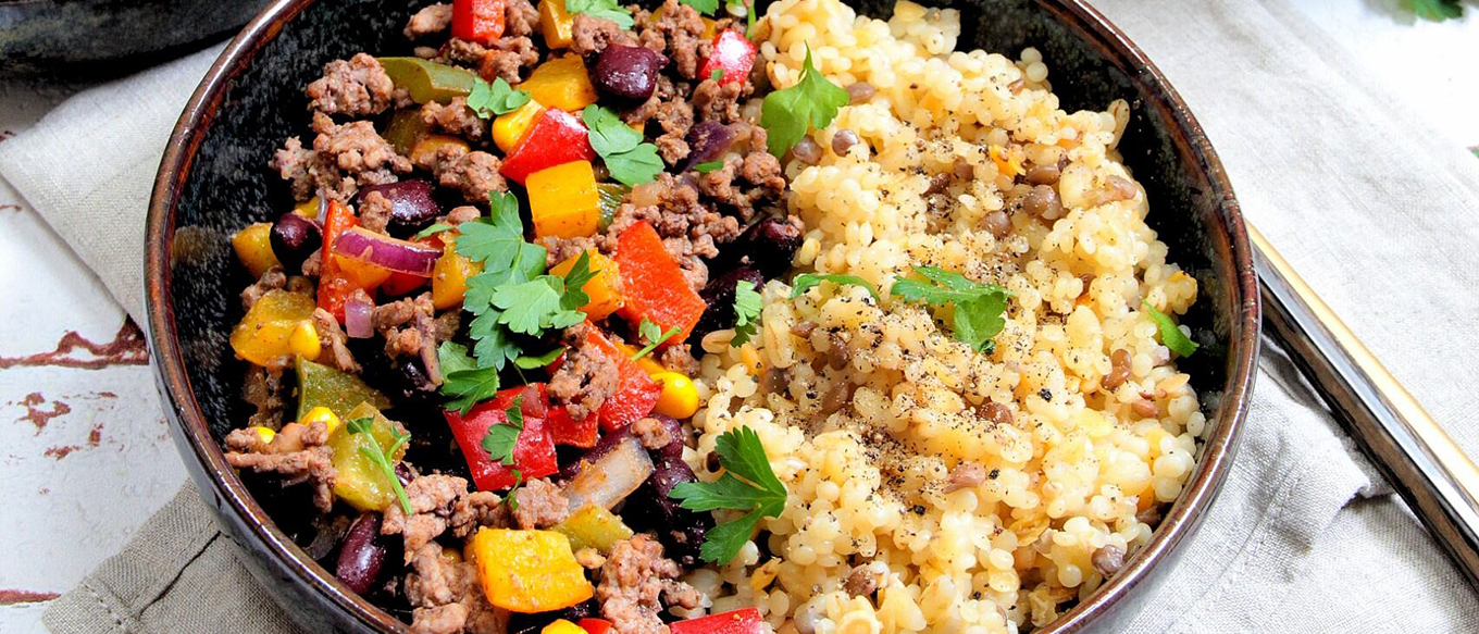 ONE PAN MEXICAIN AU MÉLANGE CÉRÉALES & LENTILLES EBLY®